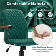 Velvet Home Office Chair with Wooden Armrest Green Sale