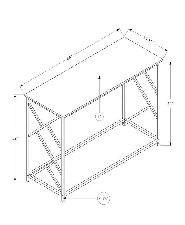 44  Gray and Black Frame Console Table Hot on Sale