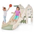 4-in-1 Toddler Slide Kids Play Slide with Cute Elephant Shape-Green For Cheap