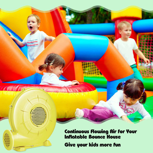 350 Watt 0.5 HP Air Blower Pump Fan for Inflatable Bounce House and Bouncy Castle-Yellow For Sale