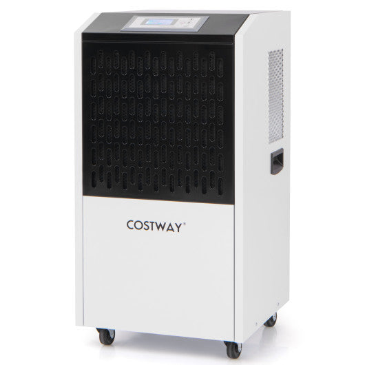 250 Pints Commercial Dehumidifier with Drain Hose Large Spaces up to 8500 Sq.Ft-White Sale