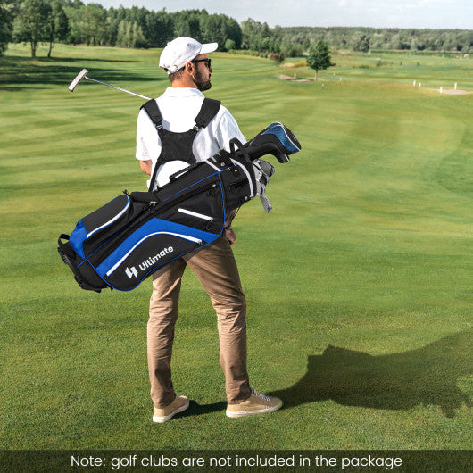 Lightweight Golf Stand Bag with 14 Way Top Dividers and 6 Pockets-Blue Discount