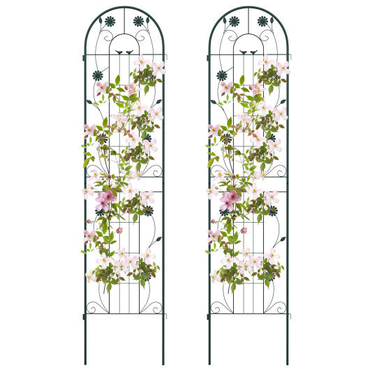 2 Pack 86.5 x 20 Inches Metal Garden Trellis for Climbing Plants-Green Online now