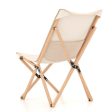 Set of 2 Bamboo Dorm Chair with Storage Pocket for Camping and Fishing-Beige For Discount