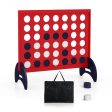 Wooden 4-in-a-row Game Set with 42 PCS Chips and 600D Oxford Fabric Carrying Bag-Red Sale