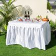 4 Feet Folding Ice Bin Table with Skirt for Camping Picnic Wedding-White Sale