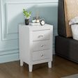 Modern Nightstand with 3 Drawers for Bedroom Living Room-White Discount