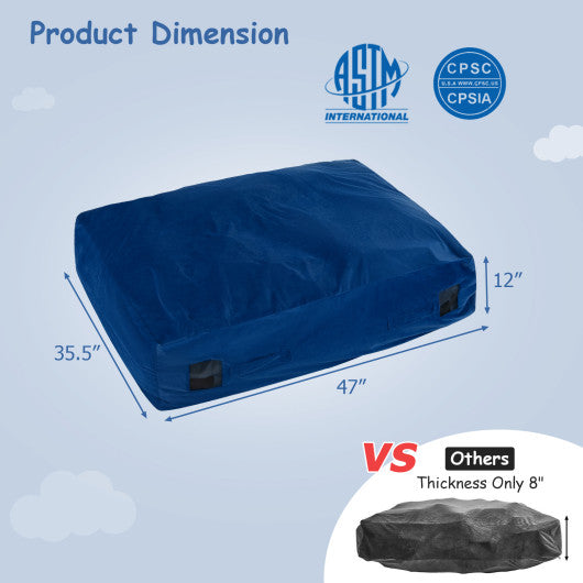 47 x 35.5 Inch Crash Pad Sensory Mat with Foam Blocks and Washable Cover-Blue Fashion