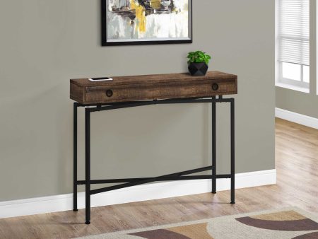 43  Brown And Black Cross Leg Console Table Supply