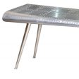 56  Silver Aluminum Three Leg Console Table Fashion