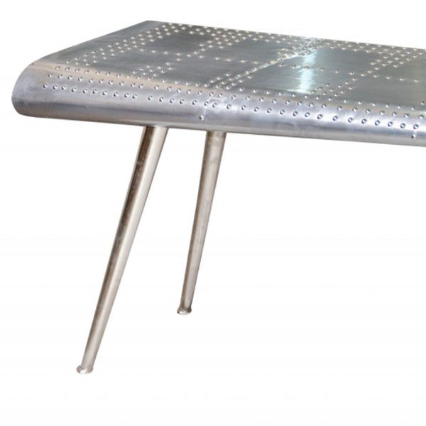 56  Silver Aluminum Three Leg Console Table Fashion