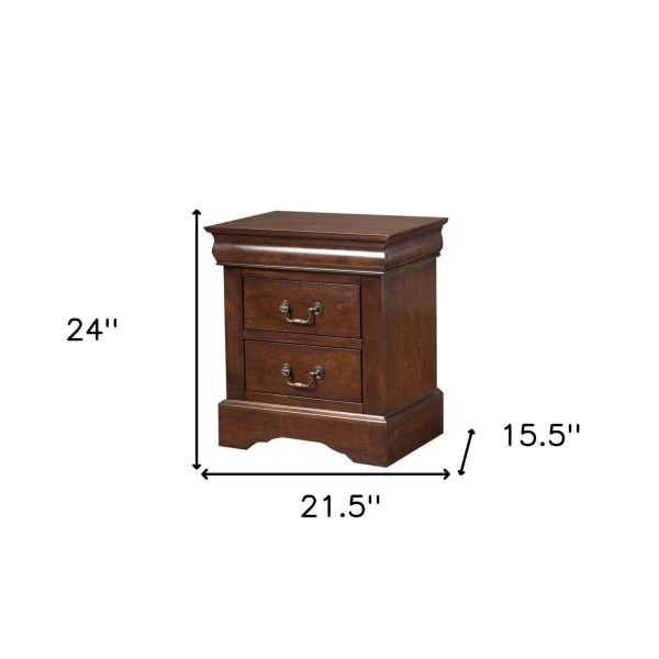 Solid Wood Cappuccino 2 Drawer Nightstand Online