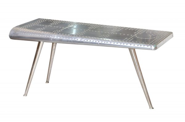 56  Silver Aluminum Three Leg Console Table Fashion