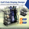 Golf Bag Organizer for 2 Golf Bags with Golf Clubs Rack and Lockable Wheels-Black For Cheap