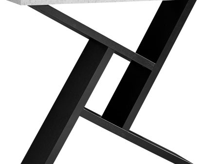 36  Gray and Black Abstract Console Table With Shelves For Sale