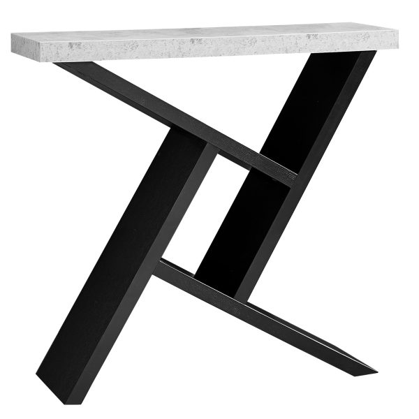 36  Gray and Black Abstract Console Table With Shelves For Sale