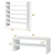 3 Pieces 31-Inch Stackable Multi-Shape Shoe Rack-White Fashion