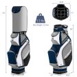 10.5 Inch Golf Stand Bag with 14 Way Full-Length Dividers and 7 Zippered Pockets-Navy Online Sale