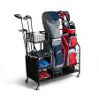 Double Golf Bag Organizer with Lockable Universal Wheels Sale