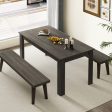 63 Inch Rectangular Modern Dining Kitchen Table-Gray on Sale