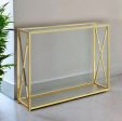 42  Clear And Gold Glass Frame Console Table Online Hot Sale