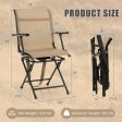 Foldable Swivel Patio Chair with Armrest and Mesh Back-Coffee Fashion