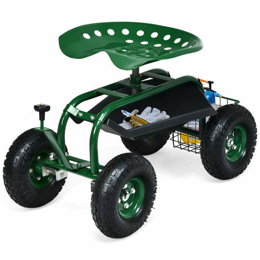 4-Wheel Rolling Garden Cart Work Seat For Cheap