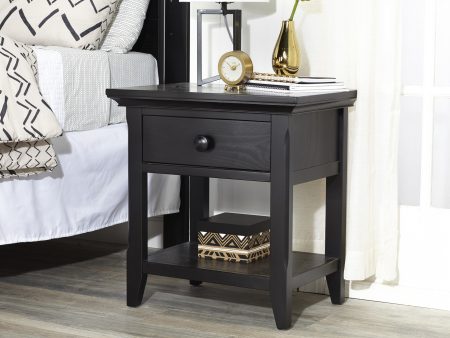 24  Black One Drawer Nightstand Discount