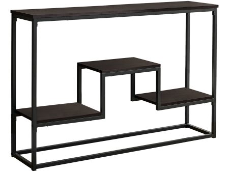 48  Brown and Black Frame Console Table With Shelves Online now