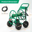 Garden Water Hose Reel Cart with 4 Wheels and Non-slip Grip-Green Online now