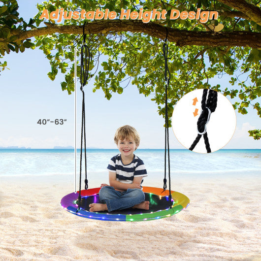 40 Inches Saucer Tree Swing for Kids and Adults-Multicolor Fashion