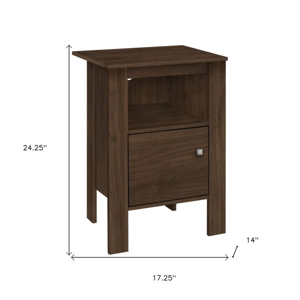 24  Walnut Nightstand with Cabinet Storage For Sale