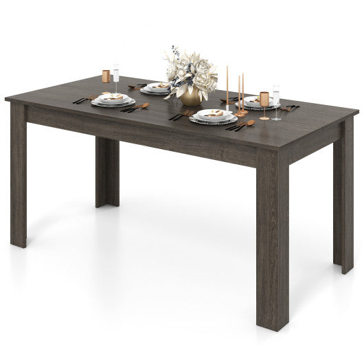 63 Inch Rectangular Modern Dining Kitchen Table-Gray on Sale