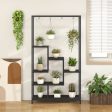 6-Tier Tall Plant Stand 71  Metal Indoor Plant Shelf with 10 Hanging Hooks-Black Fashion