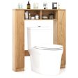 Over The Toilet Storage Cabinet with 2 Open Compartments and 4 Adjustable Shelves-Natural Online Sale