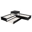 Espresso Wood Twin Bed Frame with Trundle For Discount