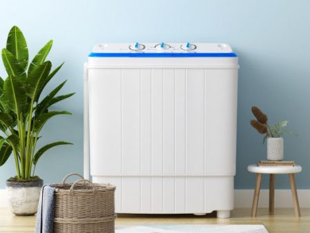 17.6 lbs Portable Washing Machine with Drain Pump-Blue For Sale