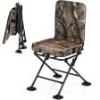 Swivel Folding Chair with Backrest and Padded Cushion-Camouflage Hot on Sale