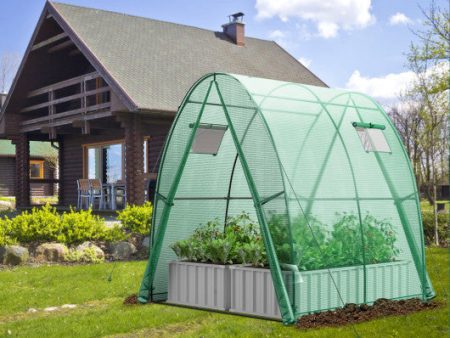 6 x 6 x 6.6 FT Outdoor Wall-in Tunnel Greenhouse-Green on Sale