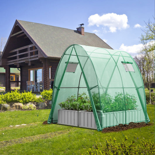 6 x 6 x 6.6 FT Outdoor Wall-in Tunnel Greenhouse-Green on Sale