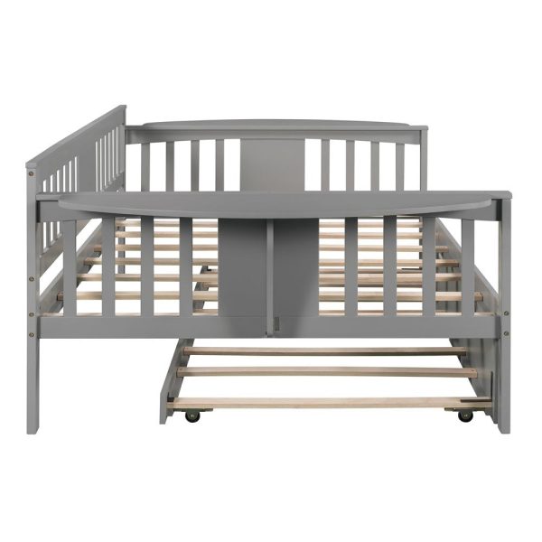 Gray Wood Bed Frame with Trundle Online