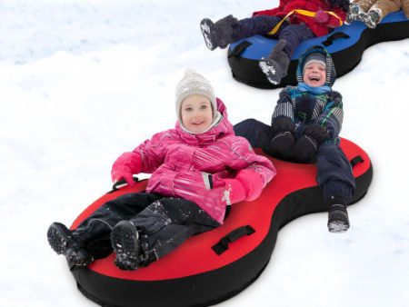 80  2-Person Inflatable Snow Sled for Kids and Adults-Red Fashion