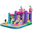 6-in-1 Kids Blow up Castle with Slide and Jumping Area and Ball Pit Pools without Blower For Cheap