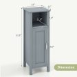 Bathroom Storage Organizer with 2-Tier Cabinet-Gray Hot on Sale