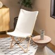 Set of 2 Bamboo Dorm Chair with Storage Pocket for Camping and Fishing-Beige For Discount