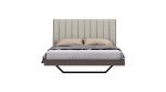 Queen Grey Upholstered Faux Leather and Ivory Gloss Bed Frame For Cheap