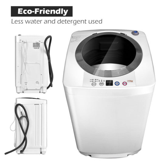 Portable 7.7 lbs Automatic Laundry Washing Machine with Drain Pump Sale