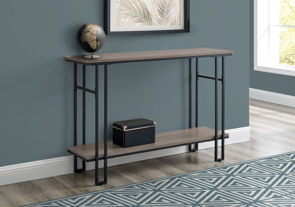 47  Gray and Black Frame Console Table With Shelves Online