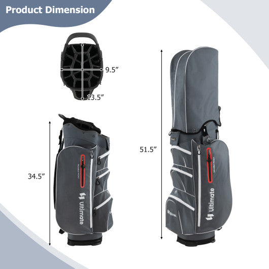 9.5 Inch Lightweight Golf Cart Bag with 15 Way Top Dividers-Red For Cheap