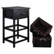 3 Tier Set of 2 Wood Nightstand with 1 and 2 Drawer -Black Online